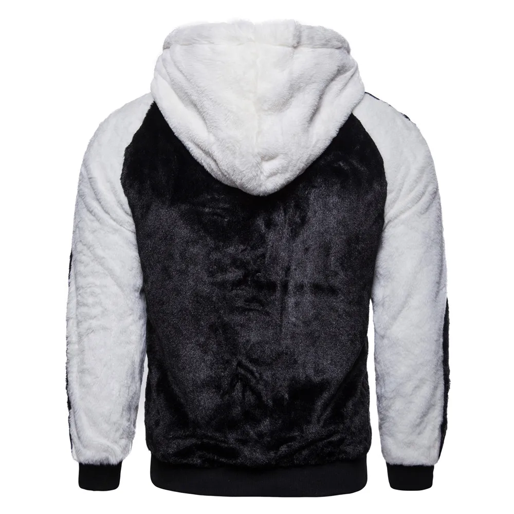 OLOME M-2XL, новая модная зимняя одежда, мужская повседневная Лоскутная куртка из искусственного меха с капюшоном из искусственного меха для молодых мужчин, стиль