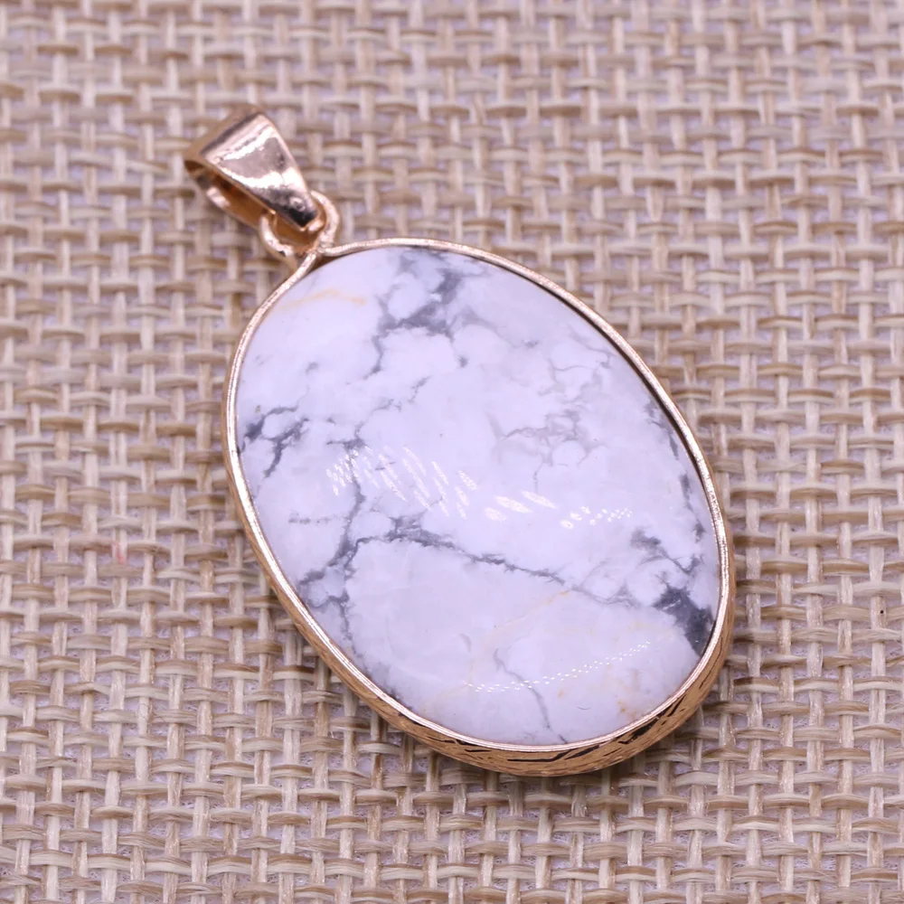 Natural Stone Oval Shape Pendant Rose Quartzs Picture Stone