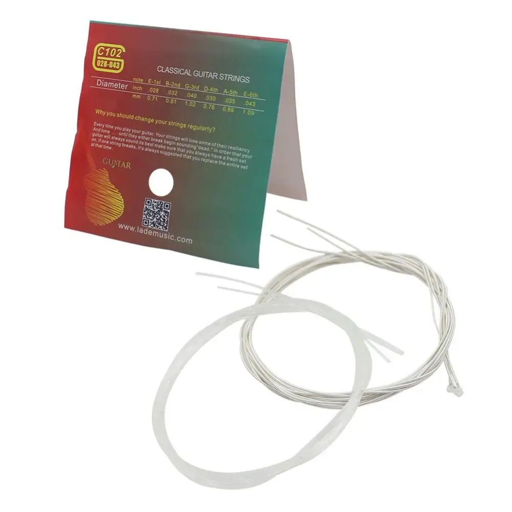 

Colorful Classical Guitar String Nylon Silver Practical Durable Guitar String Acoustic Folk Guitar Accessories 6pcs/set