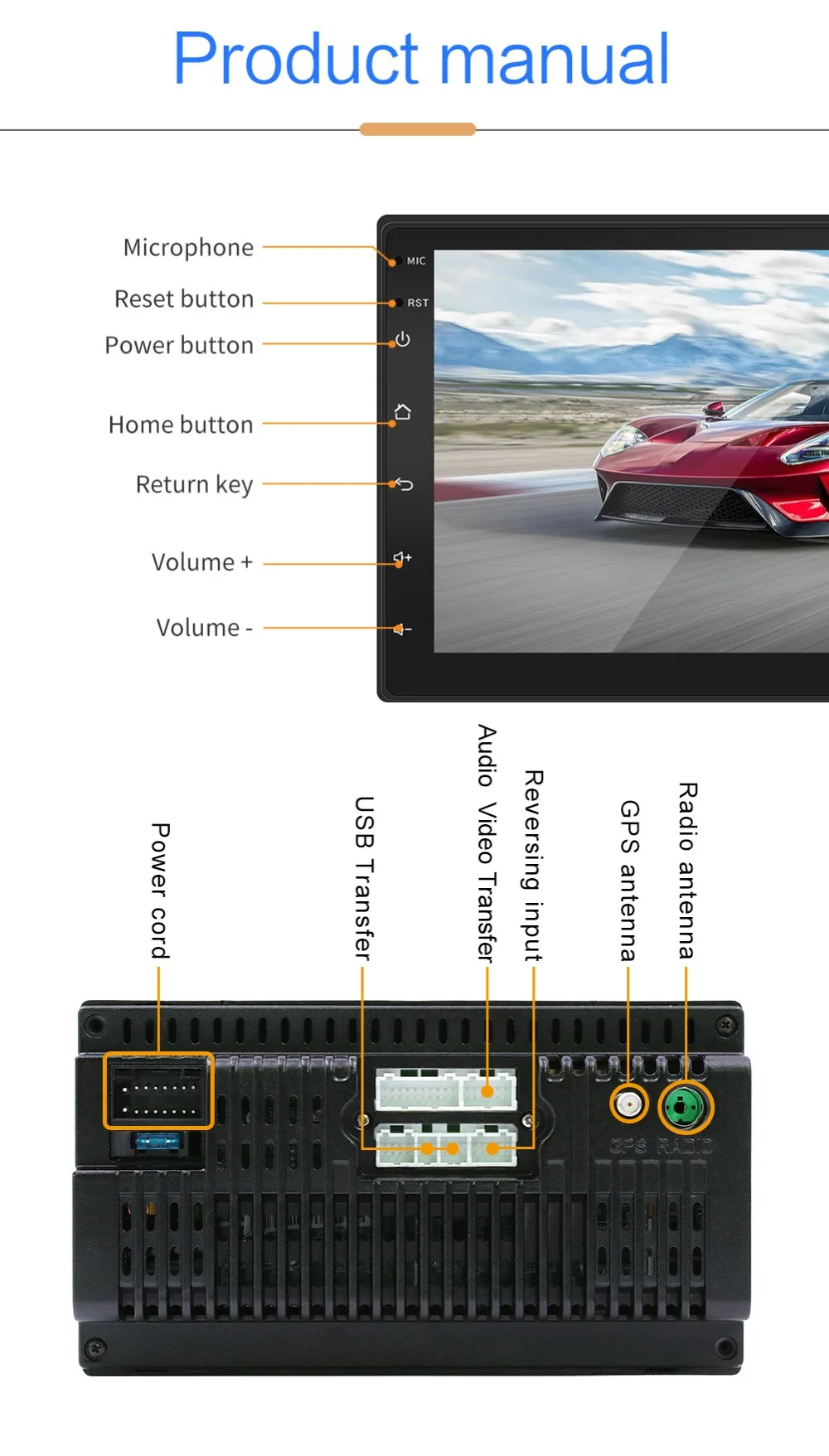 Супер тонкий автомобильный Gps универсальный 2Din Android 8,1 автомобильный навигатор USB Wifi bluetooth Full touch автомобильный радиоприемник для автомобилей 178*100 мм Размер