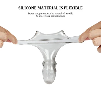 EXVOID Cocks Extender Penis Sleeve Dildo Enlargement Reusable Silicone Condom Penig Ring G-spot Massager Sex Toys For Men 5