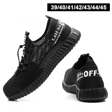 Защитная Рабочая обувь защитная дышащая черная анти-разбивая и анти-прокол zapatos de seguridad