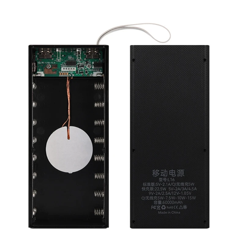 18650 Batteries Standard Container Detachable Power Bank Holder Case 16 Slot DIY Tools |