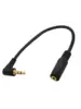 1pcs Gold 3.5mm 3 Pole TRS Right Angled Audio Stereo Male To Female Extension Black Cable 15cm ► Photo 2/4