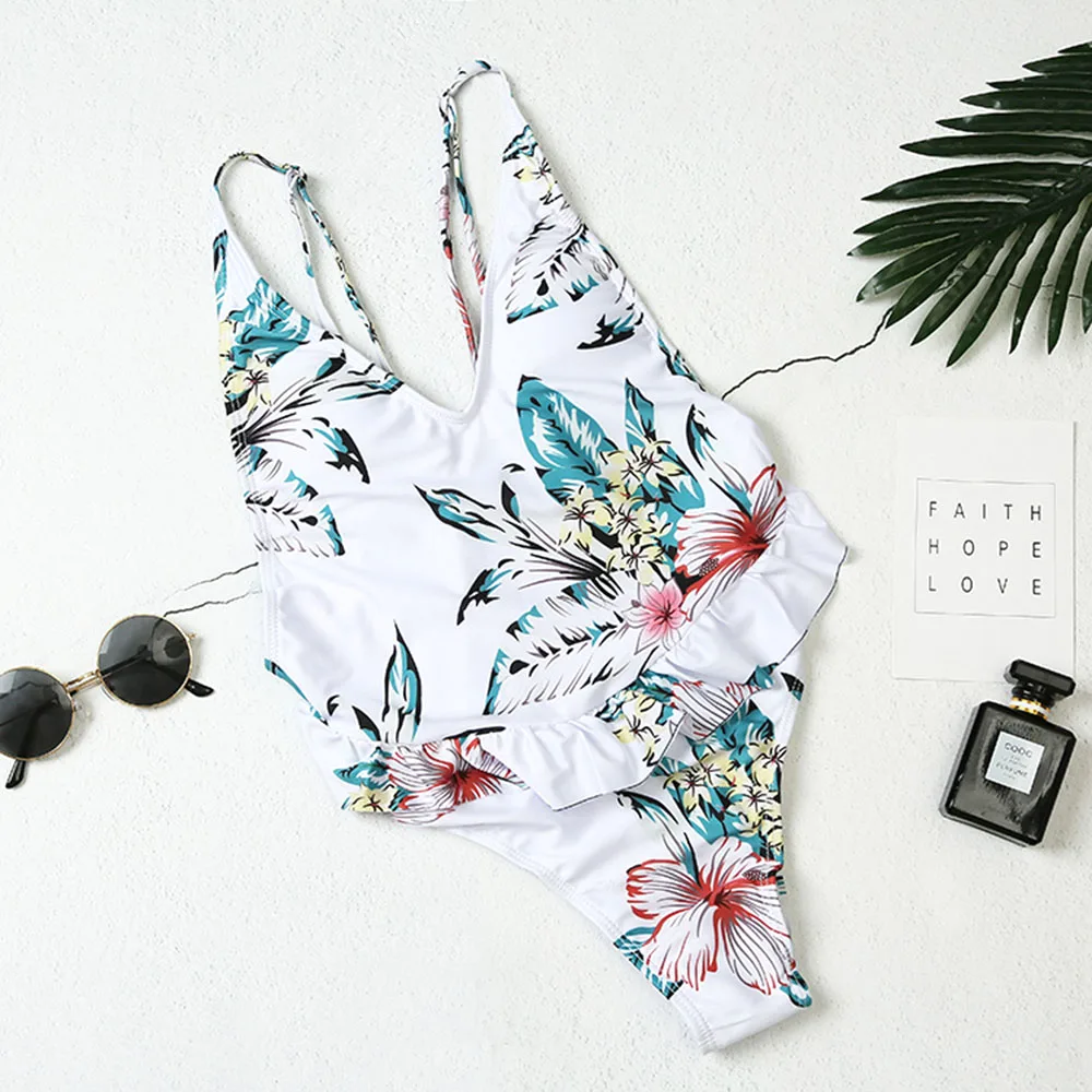 Женский купальник с цветочным принтом Mayo Maillot De Bain Femme сексуальный цельный