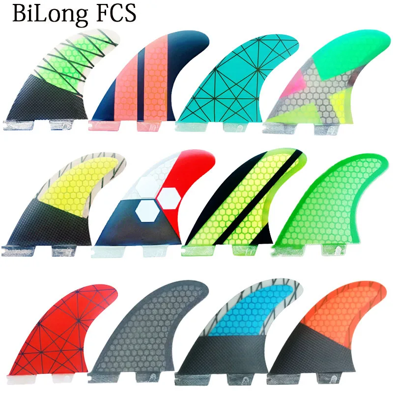 

New Surfboard Fins 3PCS Set FCS II G7 fiberglass Honeycomb with carbon L size FCS 2 Fins surf Fin Quilhas Tri fins carbonfiber