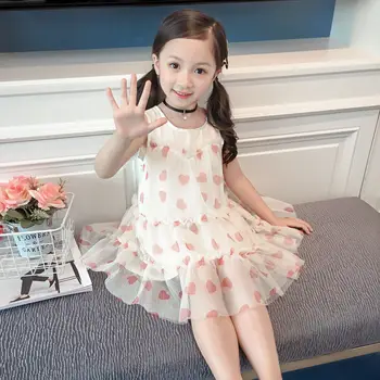 

Girl Love Star Princess mesh Dresses 2020 New Spring Summer New Baby Children Kids Casual Stitching Birthday Party Dresses