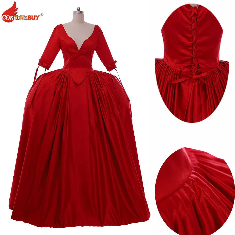 

Costumebuy Victorian Gown Marie Antoinette Rococo Baroque Outlander Claire Randall RED Dress Women Wedding Dress Custom Made