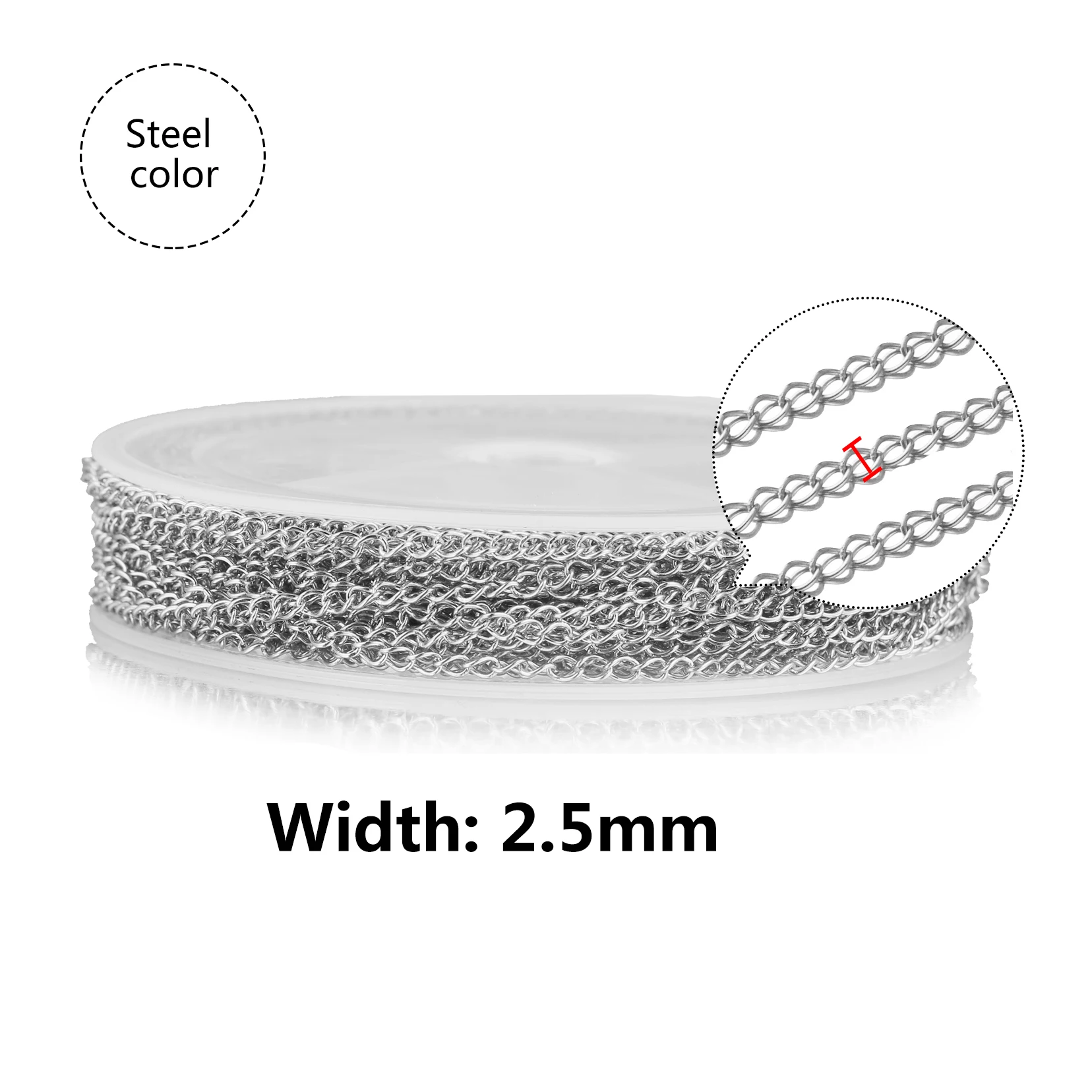 Elegant 18K Gold Stainless Steel Chains for DIY Jewelry Making - 10m Roll