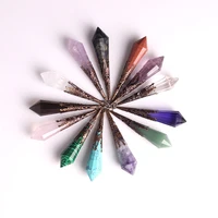 1pcs  Natural Black Stone Facet Obsidian Pendulum for Dowsing Pendant Amulet  Crystal Divination Chakra Necklace Jewelry 2