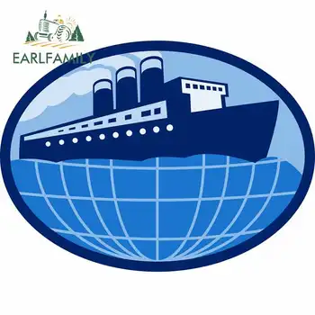 

EARLFAMILY 13cm x 9.6cm for Ocean Passenger Liner Boat Ship Globe Personality Stickers Waterproof Vinyl Material Car Decals