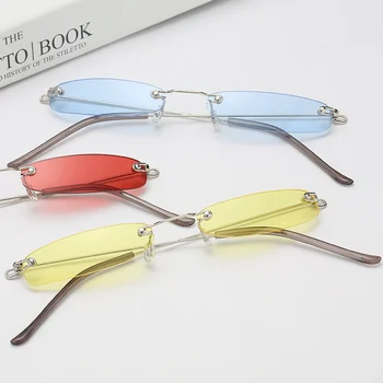 

2019 Ladies Clear Lens Small Narrow Driver Goggles Vintage Rimless Rectangle Driver Goggles Womens Mens Red Shades Metal Eyewear
