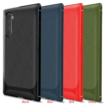 

100pcs/lot For Samsung Galaxy Note 10 Plus Soft Carbon Fiber Shockproof Armor TPU Case For Samsung Galaxy Note 10