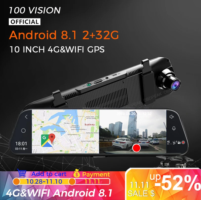 4G 1080P Автомобильный видеорегистратор Android 8 1 10 &quotStream Media ADAS для автомобиля Dashcam GPS