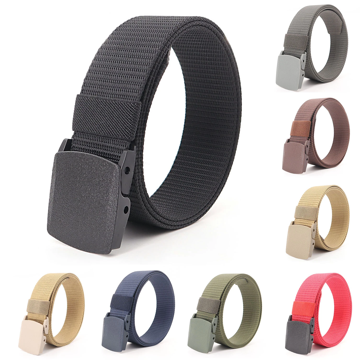Military Tactical Waist Belt for Men Outdoor Plus Size 170 130 140 150 160cm Jeans Belts Nylon Strap Pants with Plastic Buckle leather belt for men