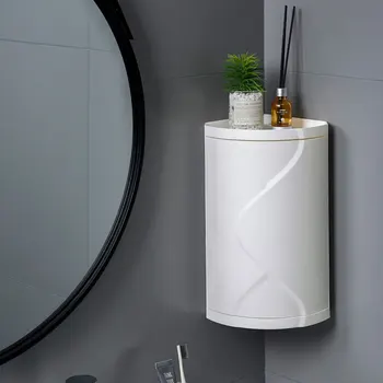 

Bathroom Rotating Triangle Storage Rack Rotating Multi-Function Organizer Plastic Shelf Dustproof Waterproof Corner Rack PI669