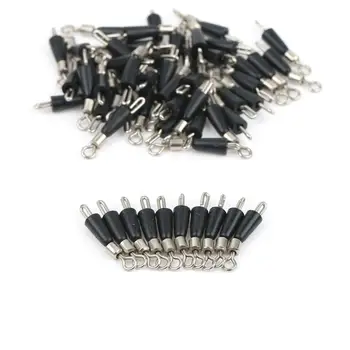 BIG PROMO ❤️ 50pcs Stainless Steel Fishing Barrel Swivel Pin Connector Solid Rings Swivel Contector with Interlock Snap Fishing Tackle - discount item 38% OFF Sports & Entertainment