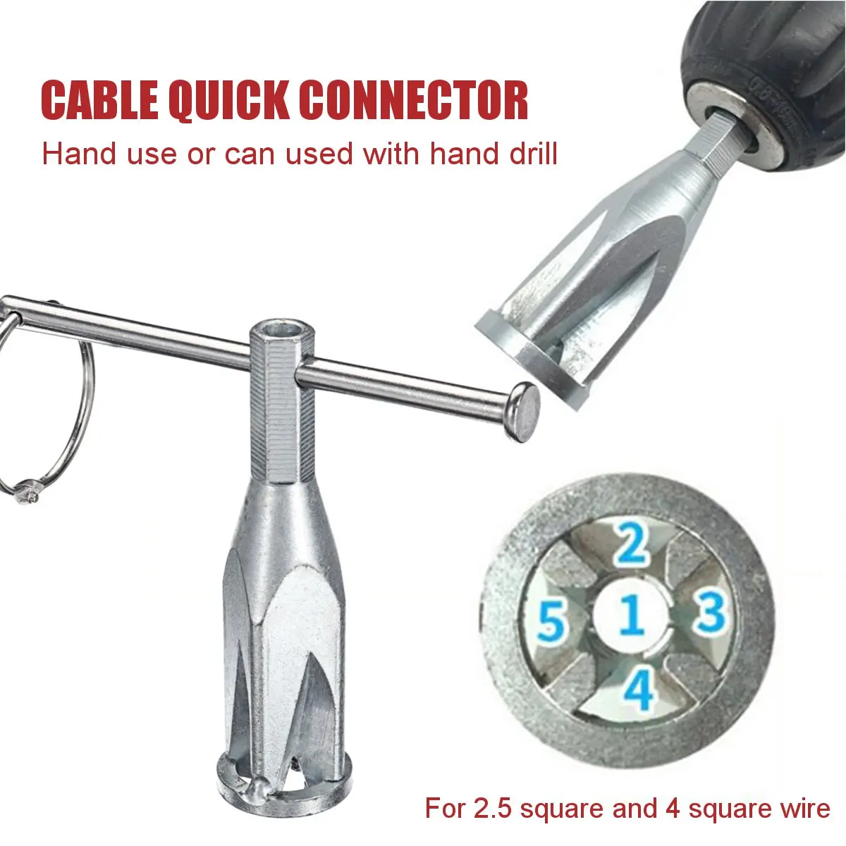 

DIY Electrical Twist Wire Tool Drill Bit Twisting Cable Quick Stripper Twister Connector Power Tools Accessories Universal