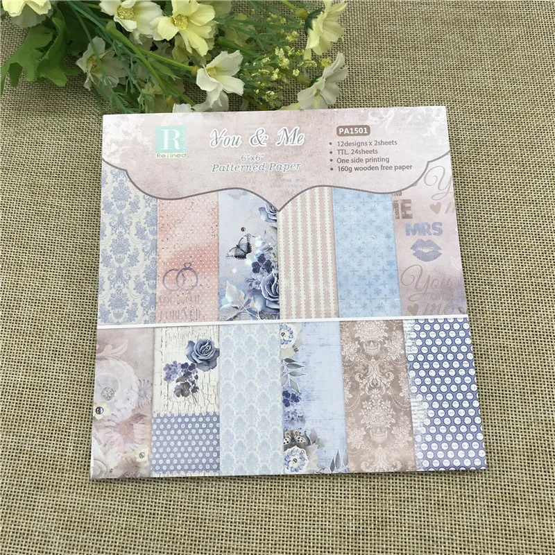 24 sheets 6&quotX6&quotThe Lovely You Me Pattern Creative Scrapbooking paper pack handmade craft Background pad | Дом и сад