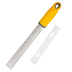 Deluxe Stainless Steel Multi-Function Grater with Non-Slip Handle (Yellow)