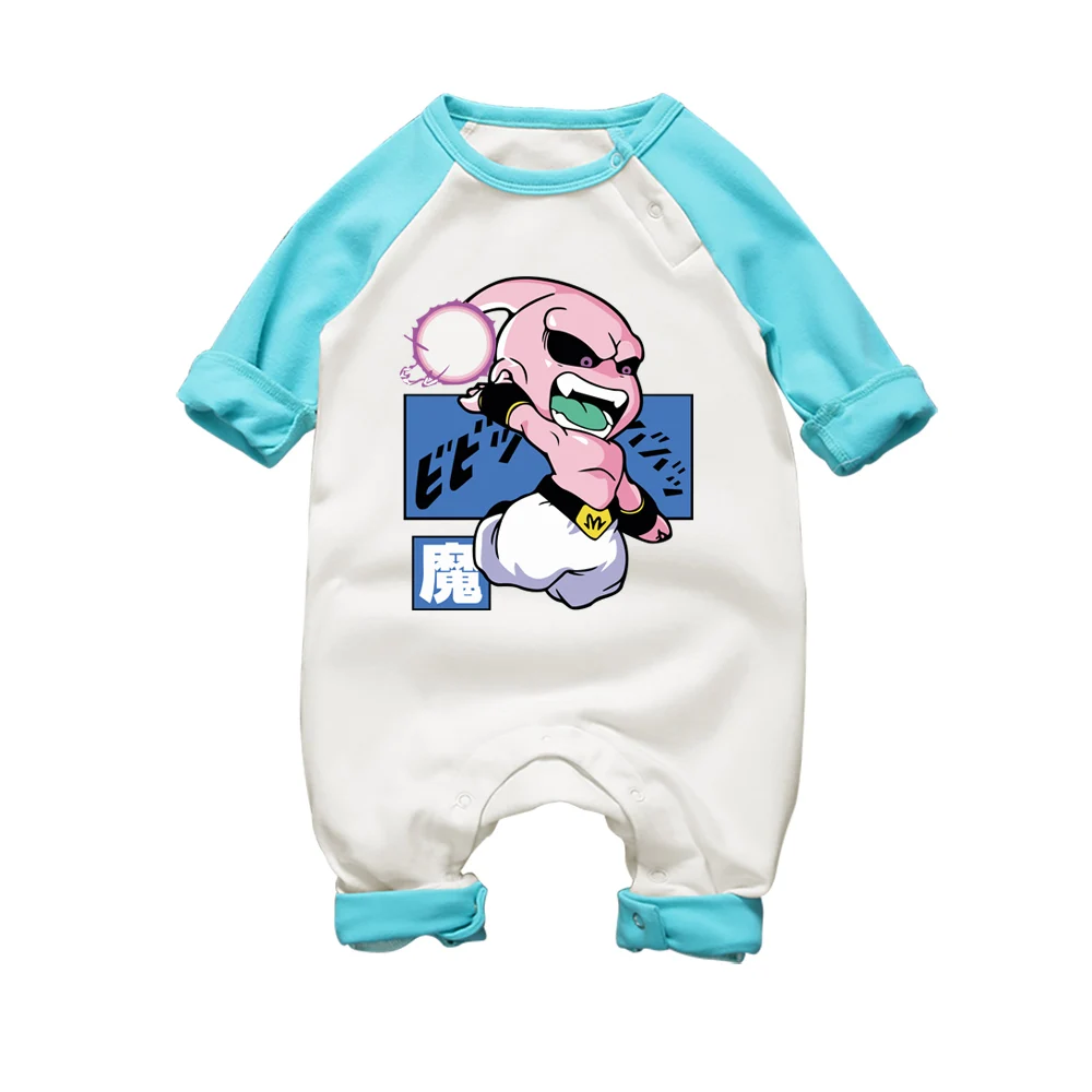 

Autumn Baby Girls Boy Striped Romper Warm Long Sleeve Romper Cartoon Dragon Ball Majin Buu Jumpsuit Playsuit Outfits Clothes