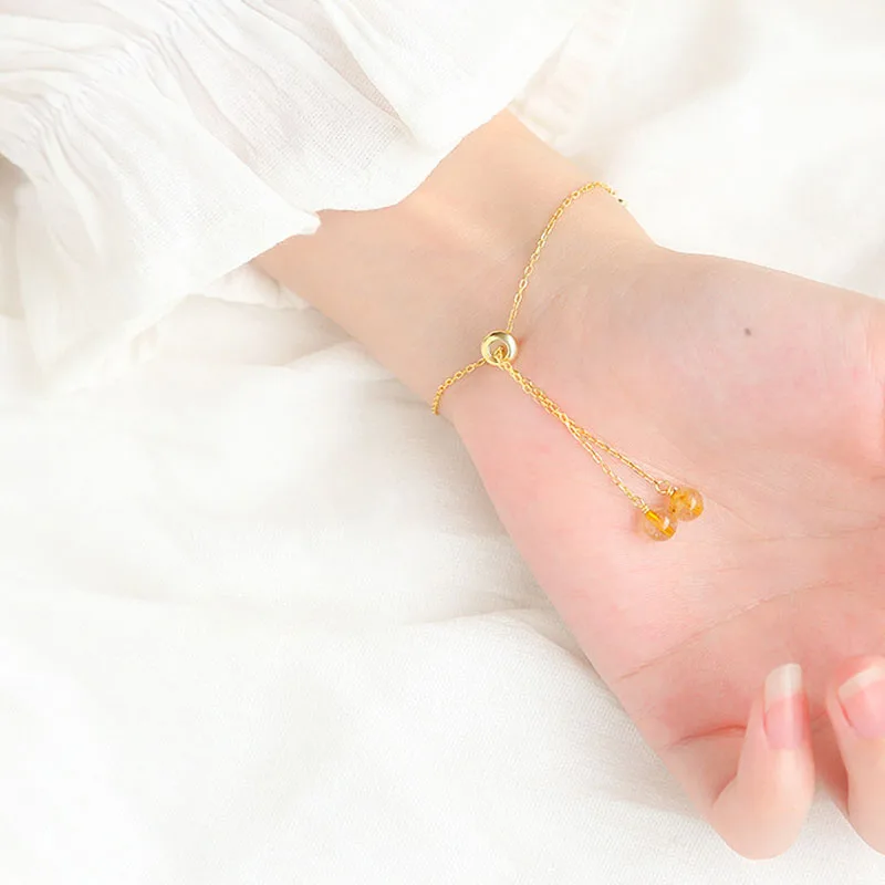 Charm Strawberry Crystal Leaves Branches Bracelets for Women Sweet S925 Sterling Silver Moonstone Bracelets Jewelry Gifts