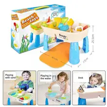 Jouets de sable pour enfants, ensemble de sable pour garçons et filles, cadeau coloré, boîte de puissance, Table cadeau, jeu d'été Q6S9