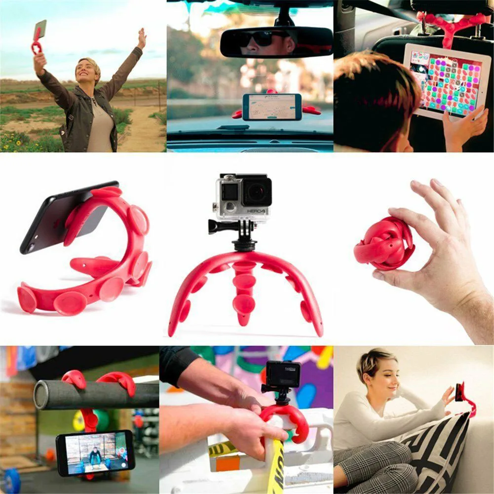 

Newly Hot Sucking Disc Flexible Octopus Bracket Silicone Tripod for Cell Phone Camera 999