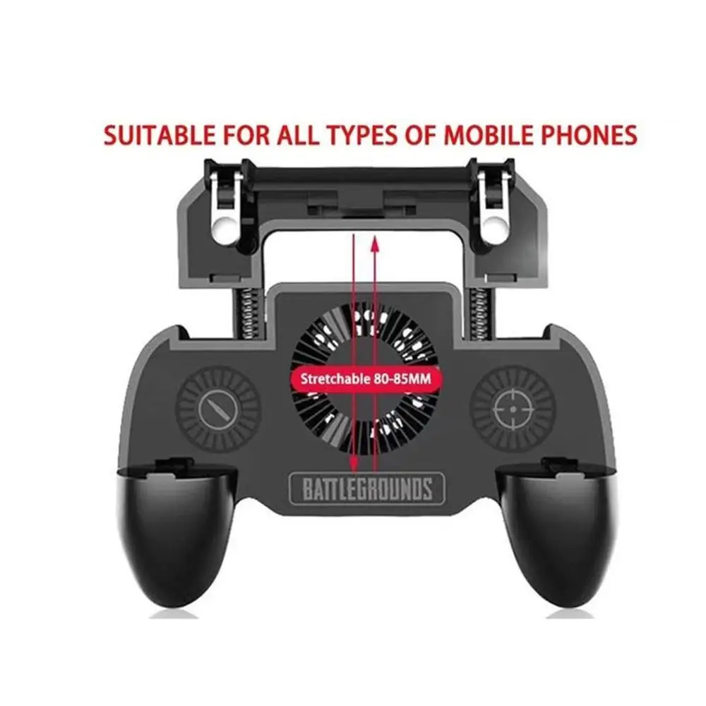  Finger PUBG Game Controller Gamepad Trigger Shooting Free Fire Cooling Fan Gamepad Joystick For IOS
