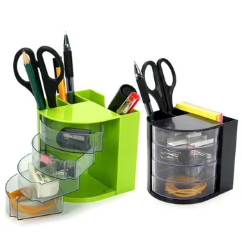 

Multi-functional large capacity plastic PP pen container pen holder office desktop storage box H398