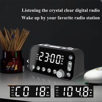 

Bedside Digital Alarm LED Clock with Dual USB DAB/FM Radio Large Screen Dual 67JB