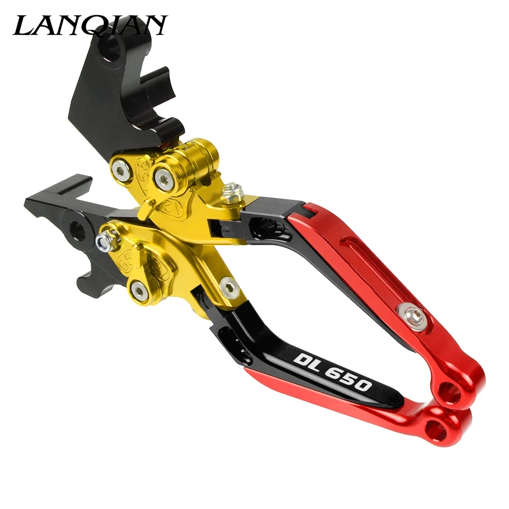 Для Suzuki DL650 2004 2005 2006 2007 2008 2009 2010 с логотипом аксессуары для мотоциклов CNC Регулируемые тормозные рычаги сцепления