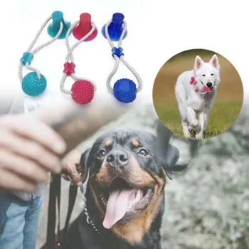 

Multifunction Pet Molar Bite Dog Toys Rubber Chew Ball Cleaning Teeth Safe Elasticity TPR Soft Puppy Suction Cup Biting Toy