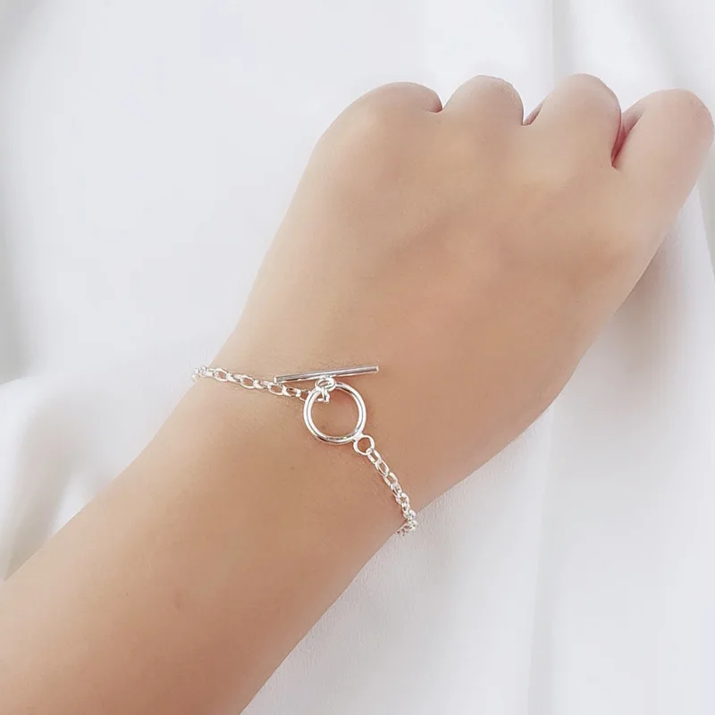 Корейский стиль 925 пробы серебряный браслет Femme богемный Bileklik Joyas De Plata Moda Mujer ювелирные изделия Pulseira Feminina