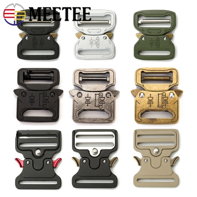 

Meetee Metal Quick Side Release Buckles for Webbing Tactical Belt Safety Strong Hooks Clips DIY Outdoor Luggage Accessories