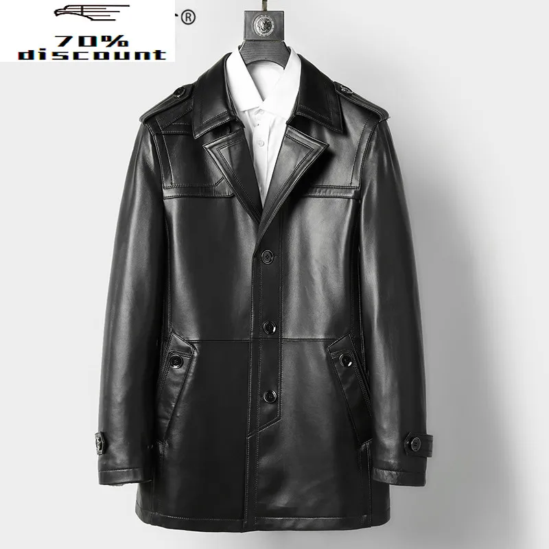 

Men's Leather Jacket Spring Autumn Genuine Leather Jackets Men 200% Real Sheepskin Coat Blazer Slim Veste Cuir Homme C-02-5080