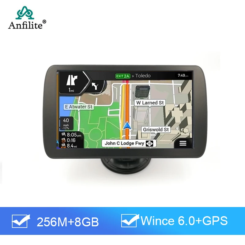 Автомобильный GPS навигатор Anfilite 9 дюймов HD ЖК-экран 256 Мб Navitel спутниковая