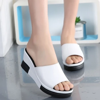 

Slippers All-match Muffin Bottom Slope Sexy Thick Soled Sandals 2020 Summer Female Tide Shoes Femme
