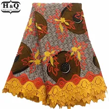 Африканское вышитое кружево батик с кружевной тканью нигерийский гипюр восковая печать кружевной ткани хлопок 6 ярдов для шитья пэчворк