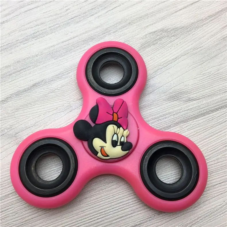 20pcs plastic Cartoon Poke Super Heroes Movie Kitty Pig EDC Figure Fidget figuretips Hand Spinner tops Anti Stress toys