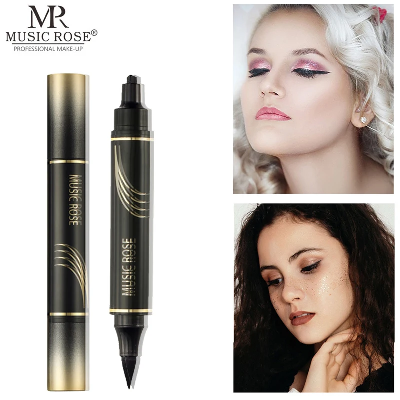 Двойная Черная Подводка для глаз, без налета, Водонепроницаемый подводка для глаз Для женщин легко носить глаз макияжная подводка для глаз ручка