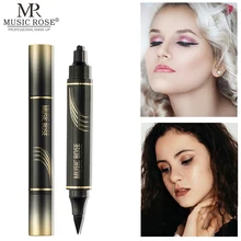 Двойная Черная Подводка для глаз, без налета, Водонепроницаемый подводка для глаз Для женщин легко носить глаз макияжная подводка для глаз ручка