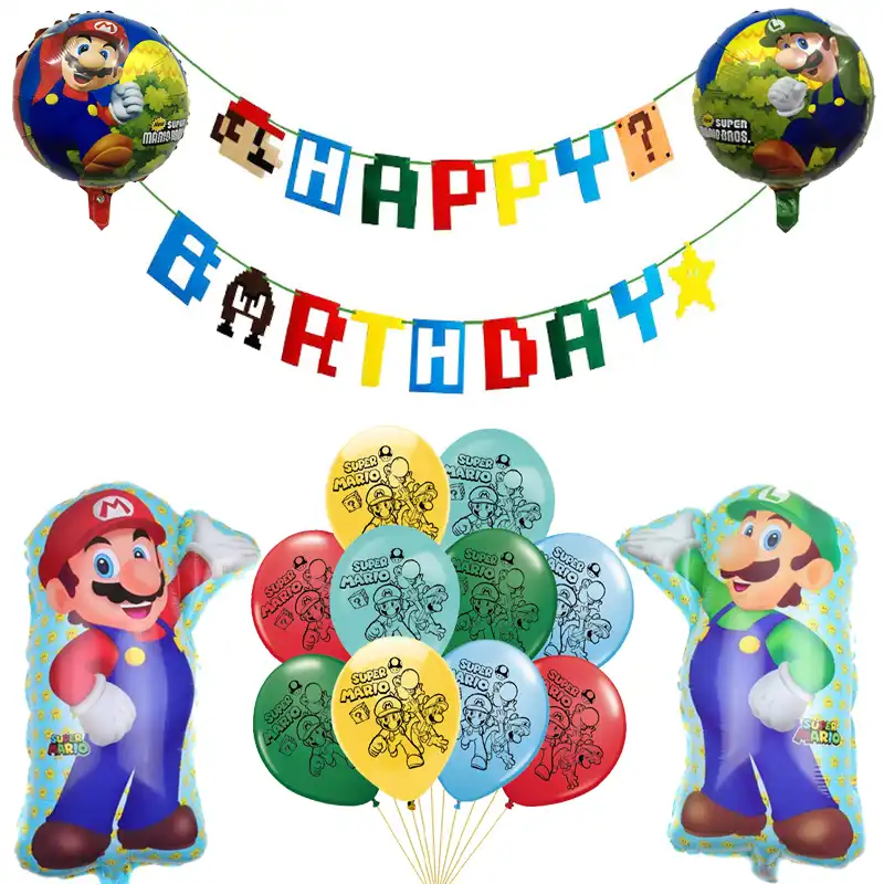 Palloncini Super Mario Superhero Maker Gioco Palloncini Banner Di Buon Compleanno Baby Shower Decorazioni Per Feste Luigi Bros Mylar Giocattoli Per Bambini Palloncini E Accessori Aliexpress