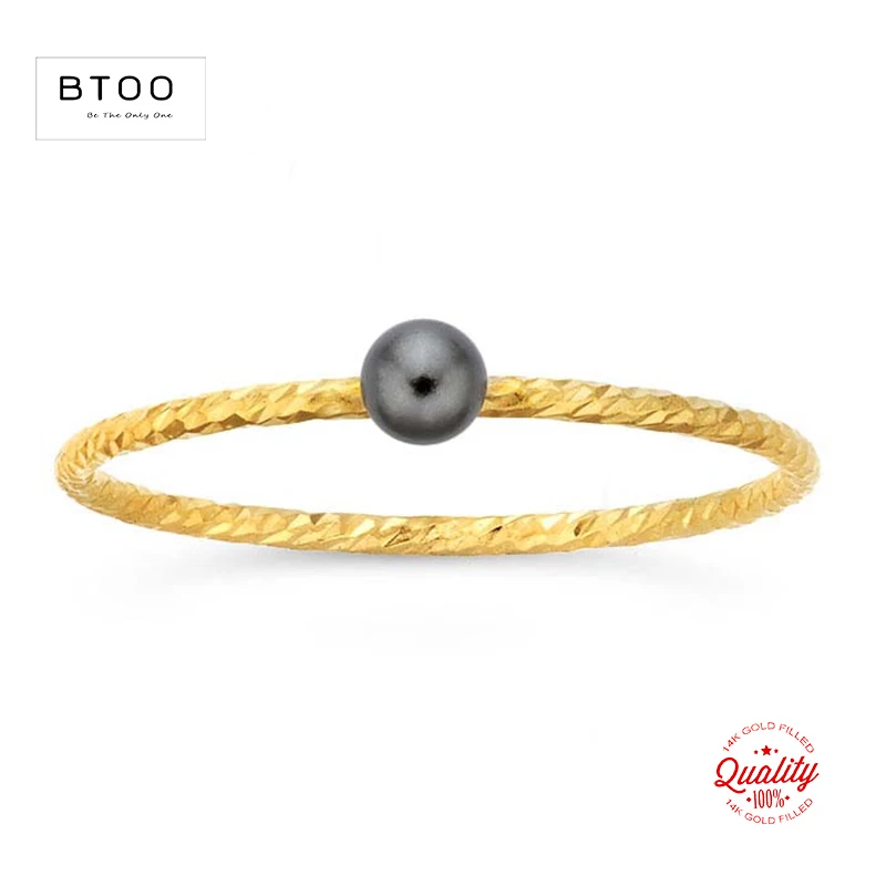 14K Gold gefüllt 3mm weiße Perle Sparkle Ring Boho Gold Schmuck minimalistischen Knuckle Ring Anillos Mujer Gold Ringe für Frauen