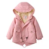 Chaqueta de algodón de felpa con capucha para niños y niñas, abrigo cortavientos de longitud media con cintura de felpa, novedad de invierno ► Foto 2/6