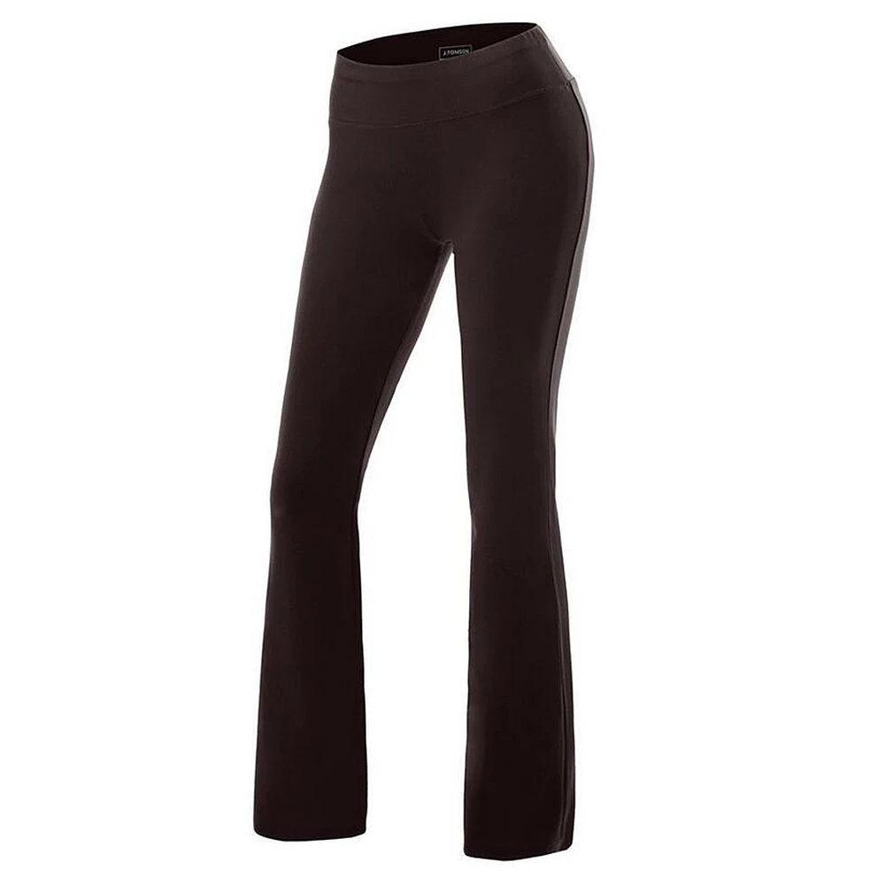 Yoga Pants Women Boot-Cut Yoga Pants Tummy Control Workout Casual Yoga Pants Breathable Workout Running Tights Sports Wear - Цвет: Brown