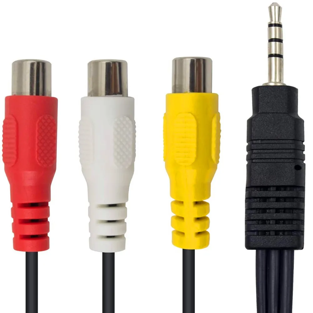 Cavo Da 3.5mm A RCA, Spina Maschio Da 3.5mm A 3 Connettori RCA Femmina ( Rosso-giallo-bianco) Cavo Adattatore Per AV,Audio, Video, TV LCD, HDTV - Foto 5
