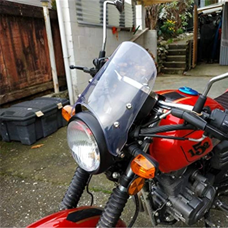 clear Передняя фара для мотоцикла Лобовое стекло Совместимо с Triumph Bonneville 2001-, T100 2003 - Цвет: clear