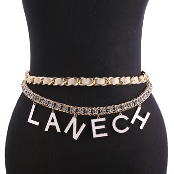 

Punk Sexy Crystal Waist Belt Crystal Beads Belly Full Rhinestone Body Chain Waist Chain For Women Custom DIY Letter Body Jewelry
