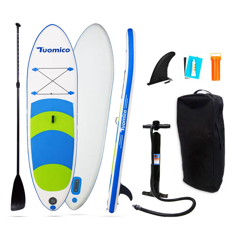 Портативный надувной стенд доски для серфинга SUP синий 117*30*6"